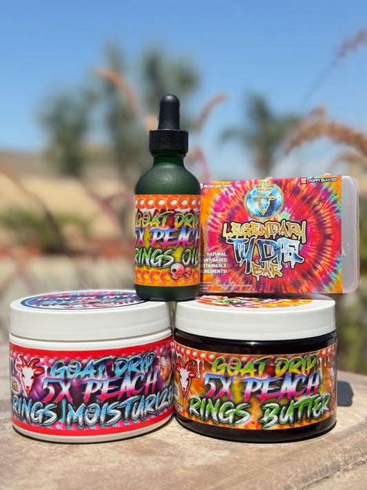 THE NEW 5X PEACH RINGS OIL, BUTTER, MOISTURIZER & TY DIE WASH BAR SET!