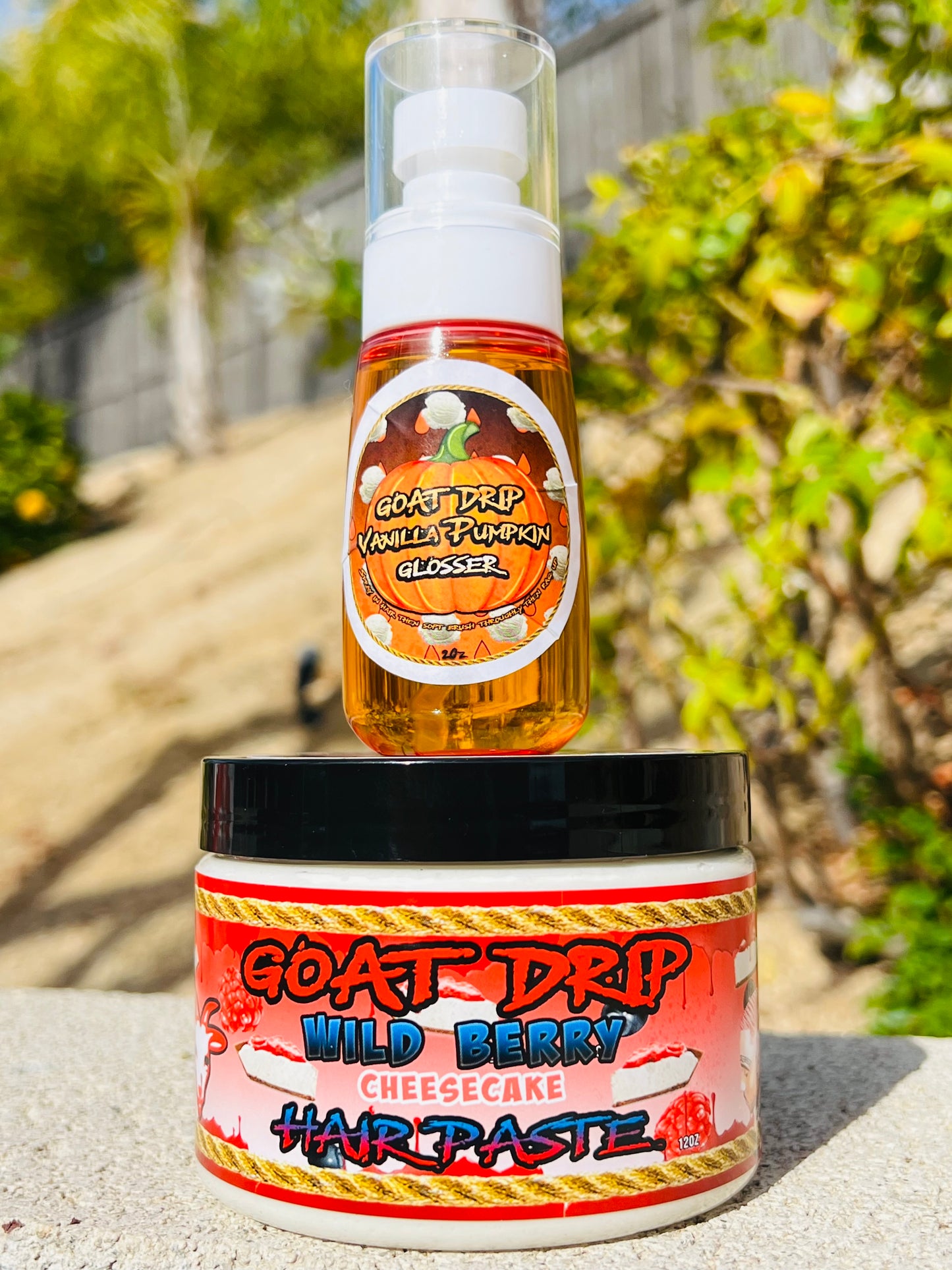 12oz WILD BERRY CHEESECAKE HAIRPASTE + VANILLA PUMPKIN GLOSSER SPRAY OIL!