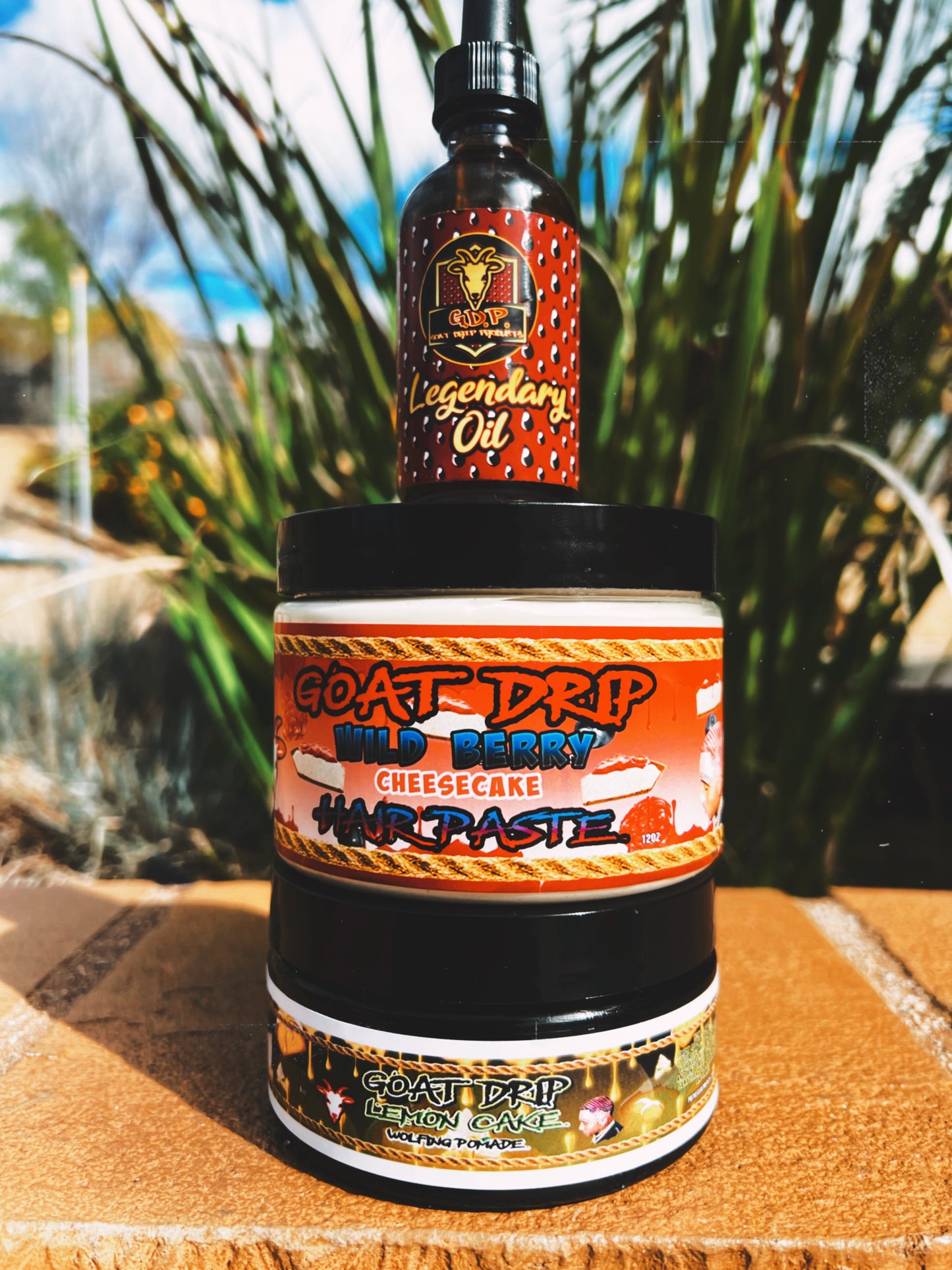 LEMON CAKE WOLFING POMADE + WILD BERRY CHEESECAKE HAIRPASTE + OIL BUNDLE!