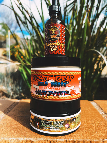 LEMON CAKE WOLFING POMADE + WILD BERRY CHEESECAKE HAIRPASTE + OIL BUNDLE!