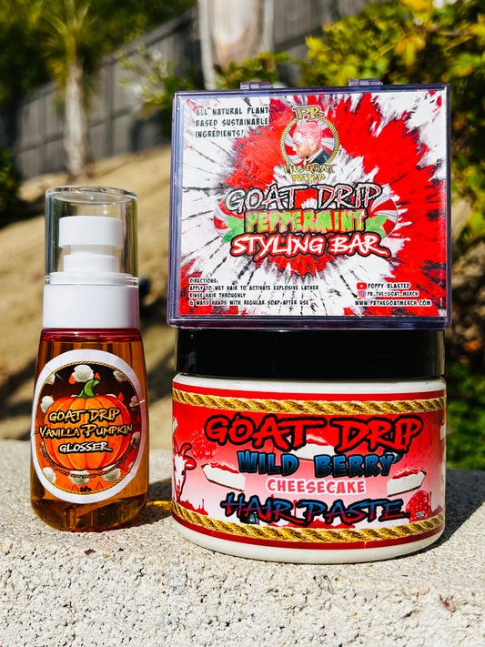 12oz WILD BERRY CHEESECAKE HAIRPASTE + STYLING BAR & VANILLA PUMPKIN GLOSSER!