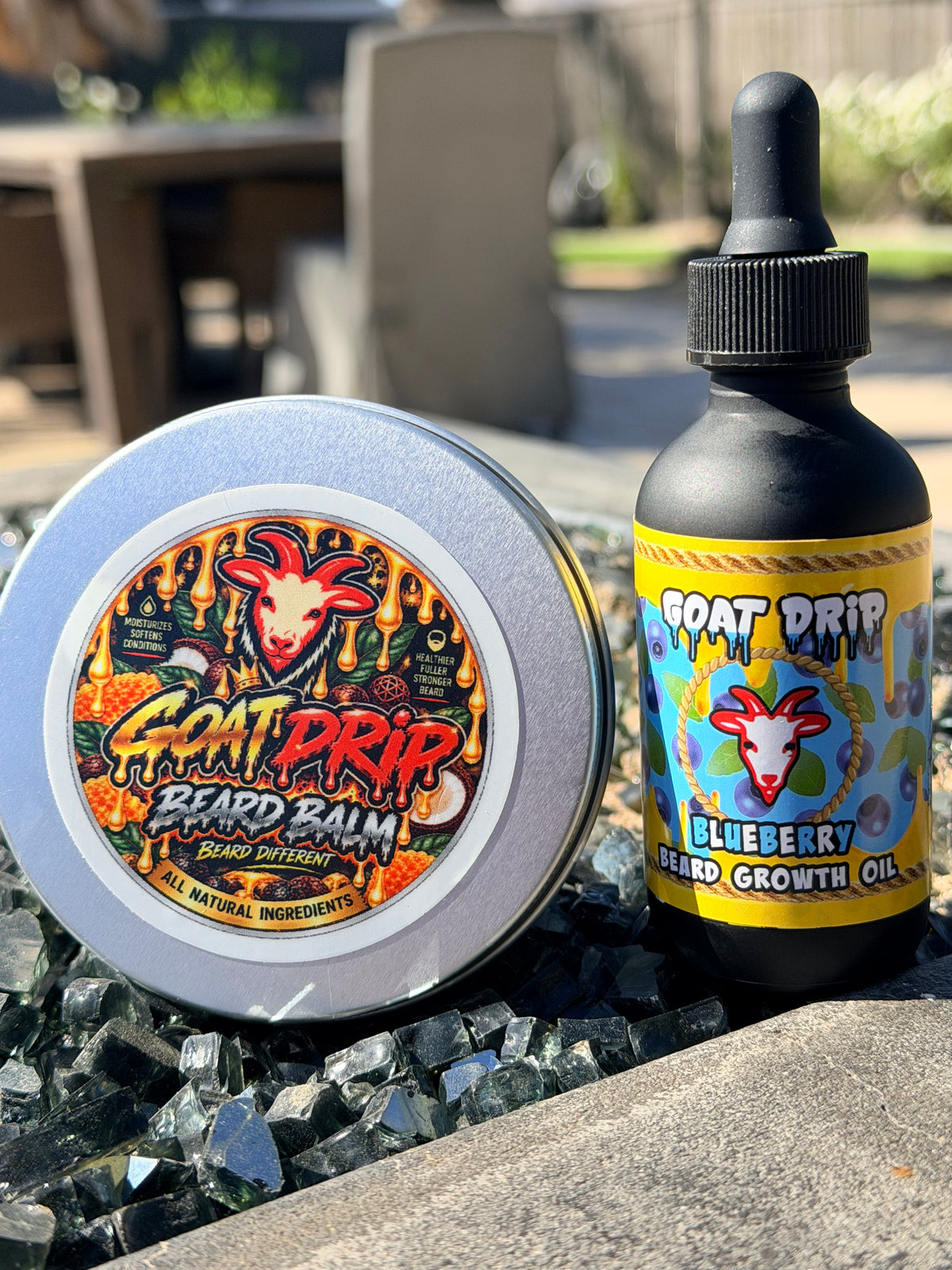4OZ GOAT DRIP BEARD BALM + BLUEBERRY BEARD GROWTH OIL!