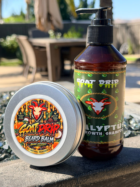 4OZ GOAT DRIP BEARD BALM + BEARD GROWTH SHAMPOO!
