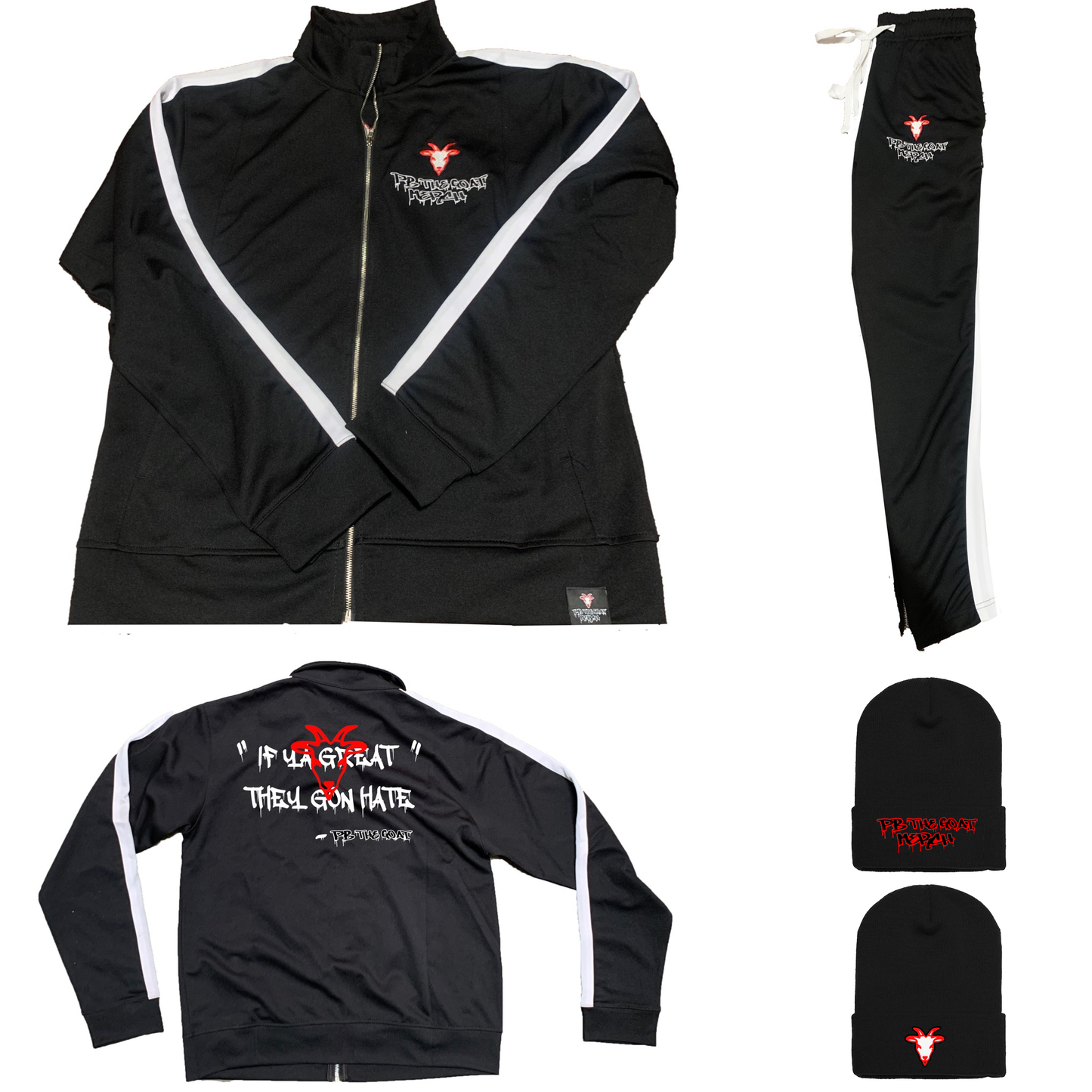 Pb the Goat Merch Drip Track Suit Set W/ Beanie!