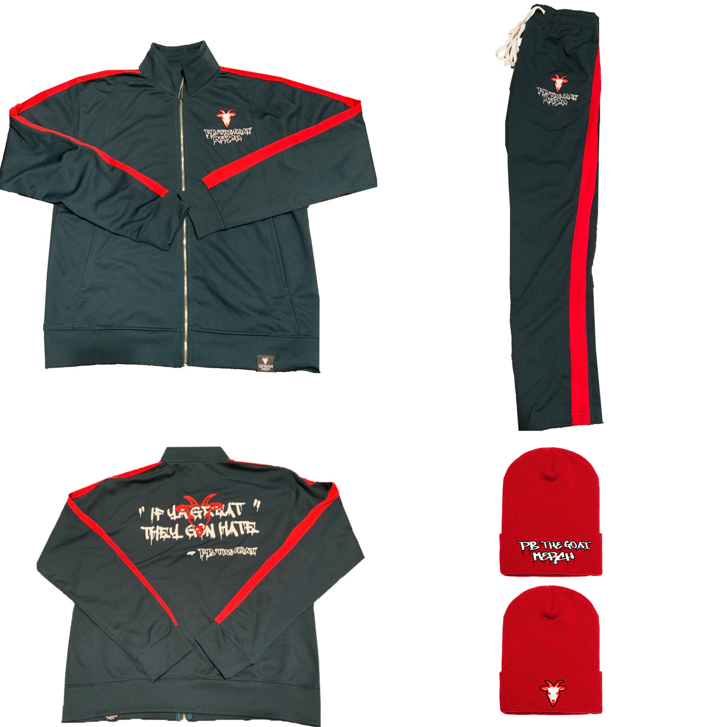 Pb the Goat Merch Drip Track Suit Set W/ Beanie!